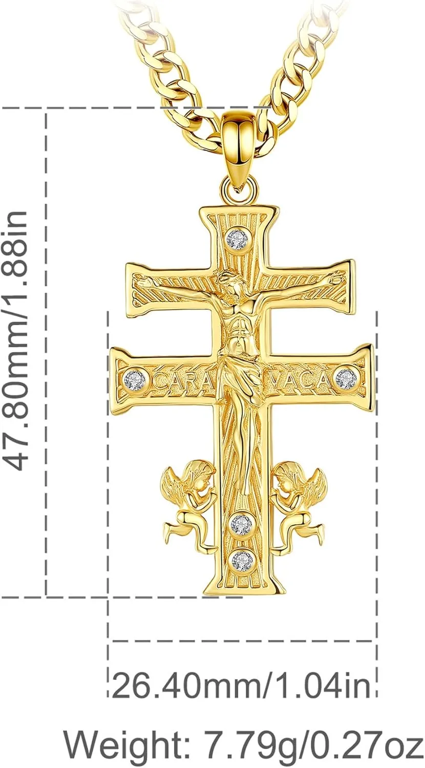 CELESTIA 925 Sterling Silver St. Michael/St. Christopher/St. Benedict/St. Gabriel/Virgin Mary/Jesus/Caravaca/Metatron/Seal of Seven Archangel Medals for Men Women Religious Gifts