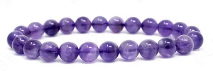 Certified Amethyst Stretch Bracelet | 8mm Beads | Pisces Birthstone | Crown Chakra