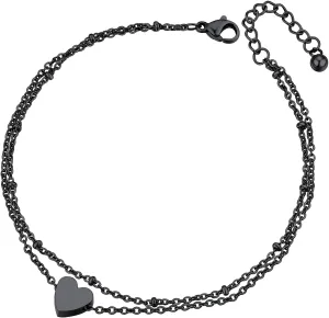 ChainsProMax Black Cuban/Figaro/Twist Rope Chain Ankle Bracelet, Stainless Steel-Send Gift Box