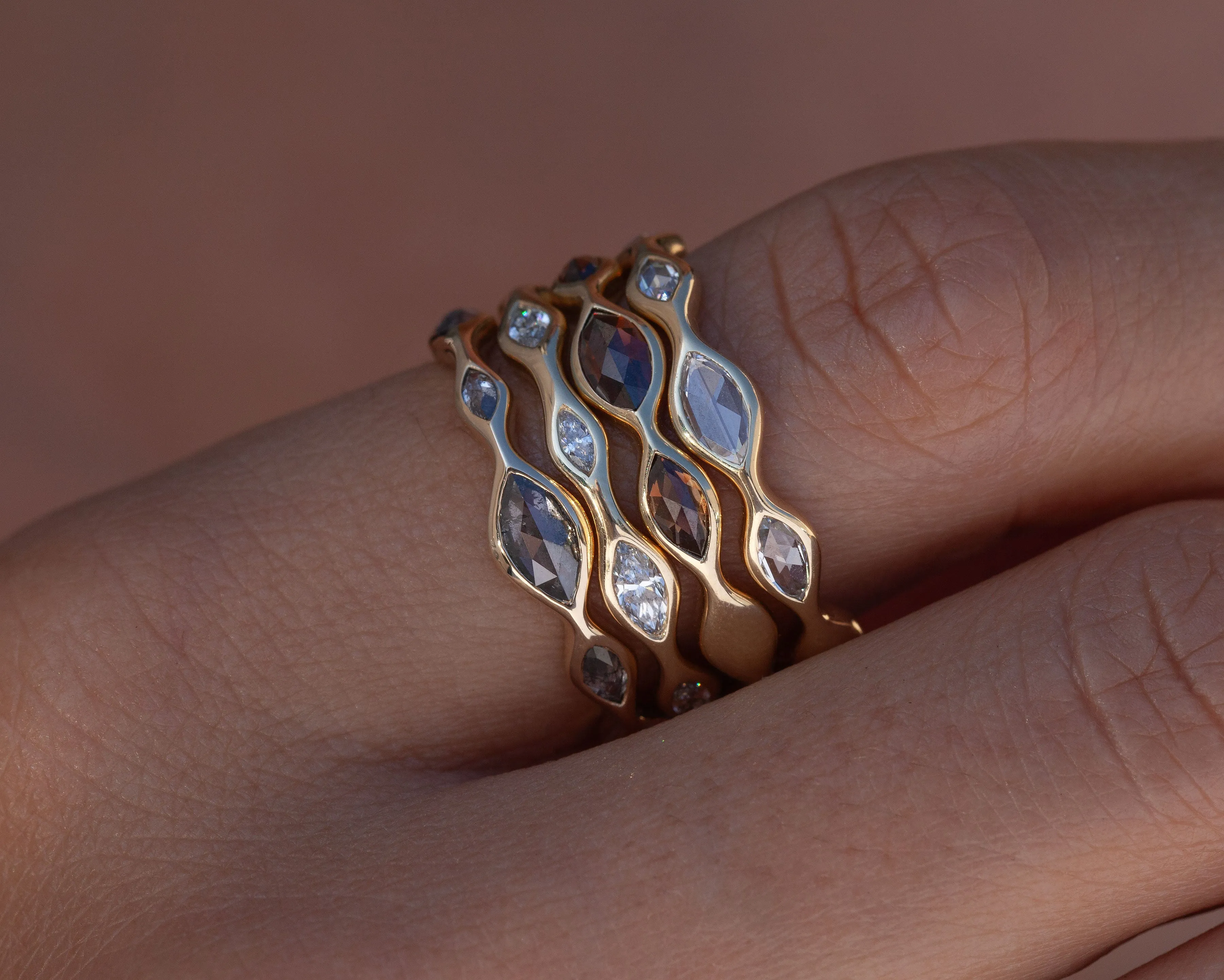 Champagne Rose Cut Artemis Ring (Ready to Ship Size 7.5)