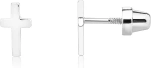 Cherished Moments Children's Sterling Silver Small Cross Earrings with Screw Backs for Baptism, Christening, and First Communion Gift for Babies, Toddlers, and Little Girls