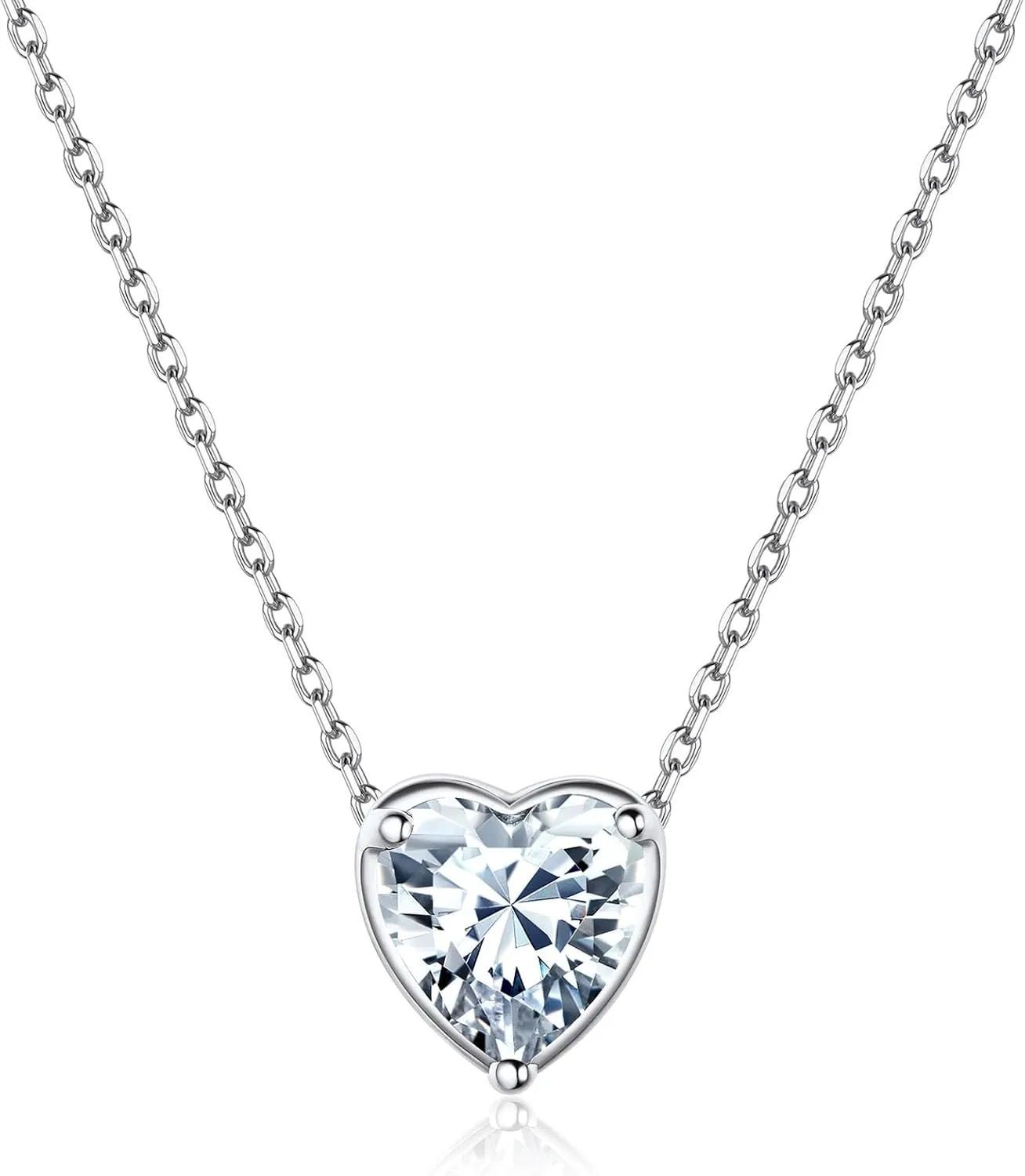 ChicSilver 925 Sterling Silver 12 Months Sparkling Round Cut Created Birthstone Pendant Necklace, 16 Inch Rolo Chain (with Gift Box)