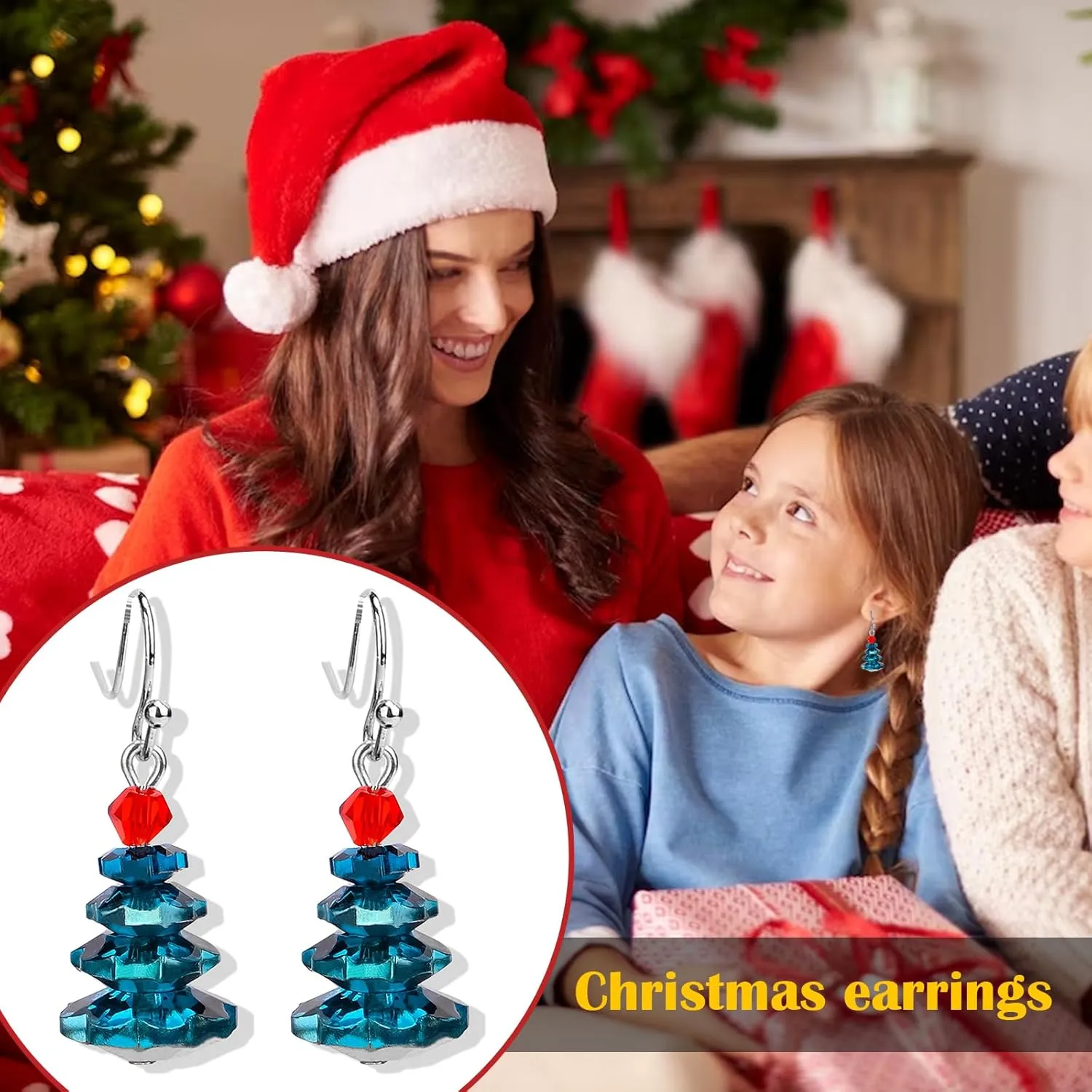 Christmas Earrings for Women Pink Christmas Tree Earrings Christmas Santa Claus Elk Bowknot Bell Dangle Earrings Holiday Earrings Trendy Stuff Christmas Gift 2024