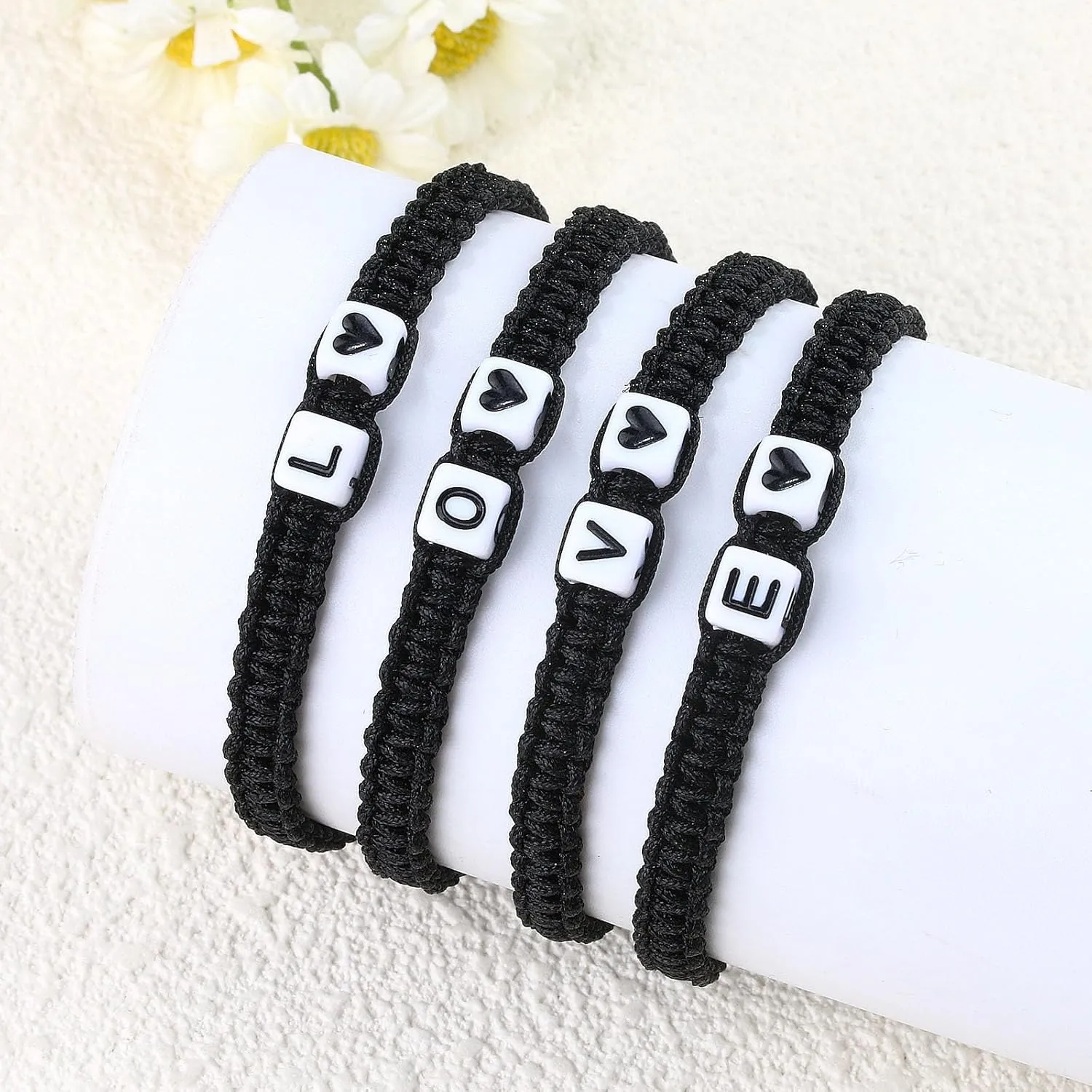 Christmas Gift Valentine's Day Gift Ideas Letter Initial Bracelet for Men Women Teens Son Daughter,Cute Anniversary Birthday Gift Matching Couple Bracelets for Him Her Boyfriend Girlfriend (M)