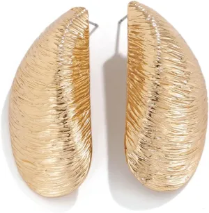 Chunky Gold Earrings for Women 18K Gold Plated Stud Earrings Irregular Statement Earrings Big Geometric Earrings Large Shell & Water Drop Earrings Hypoallergenic Fashion Jewelry Gifts