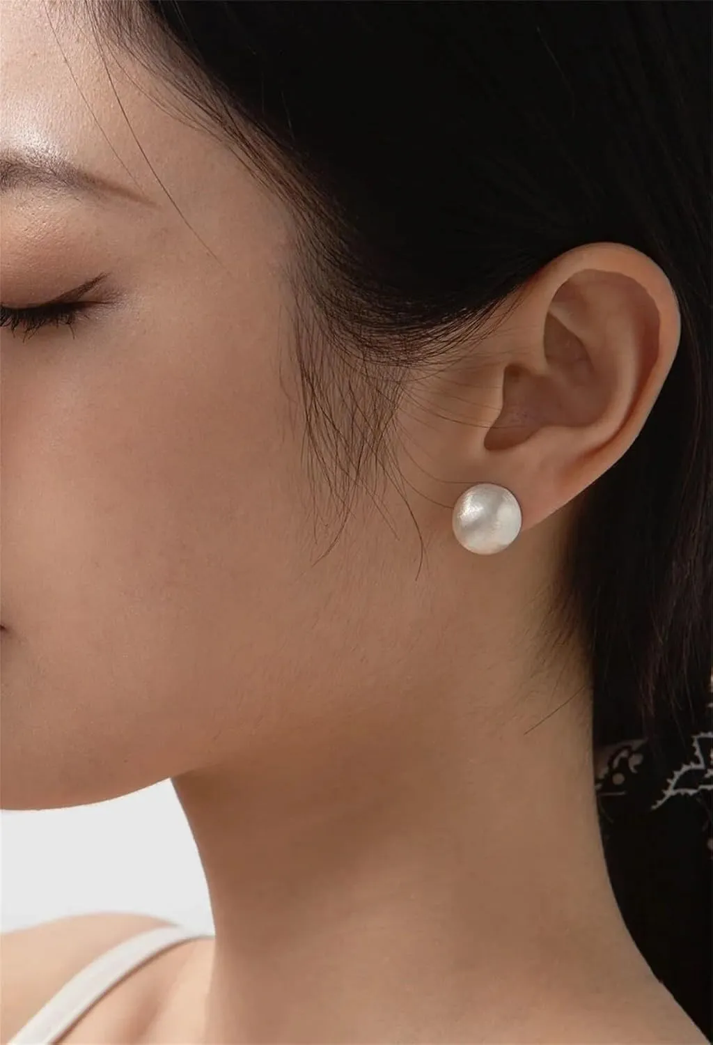 Chunky Gold Stud Earrings for Women 14K Gold Plated 925 Sterling Silver Brushed Half Ball Stud Earrings