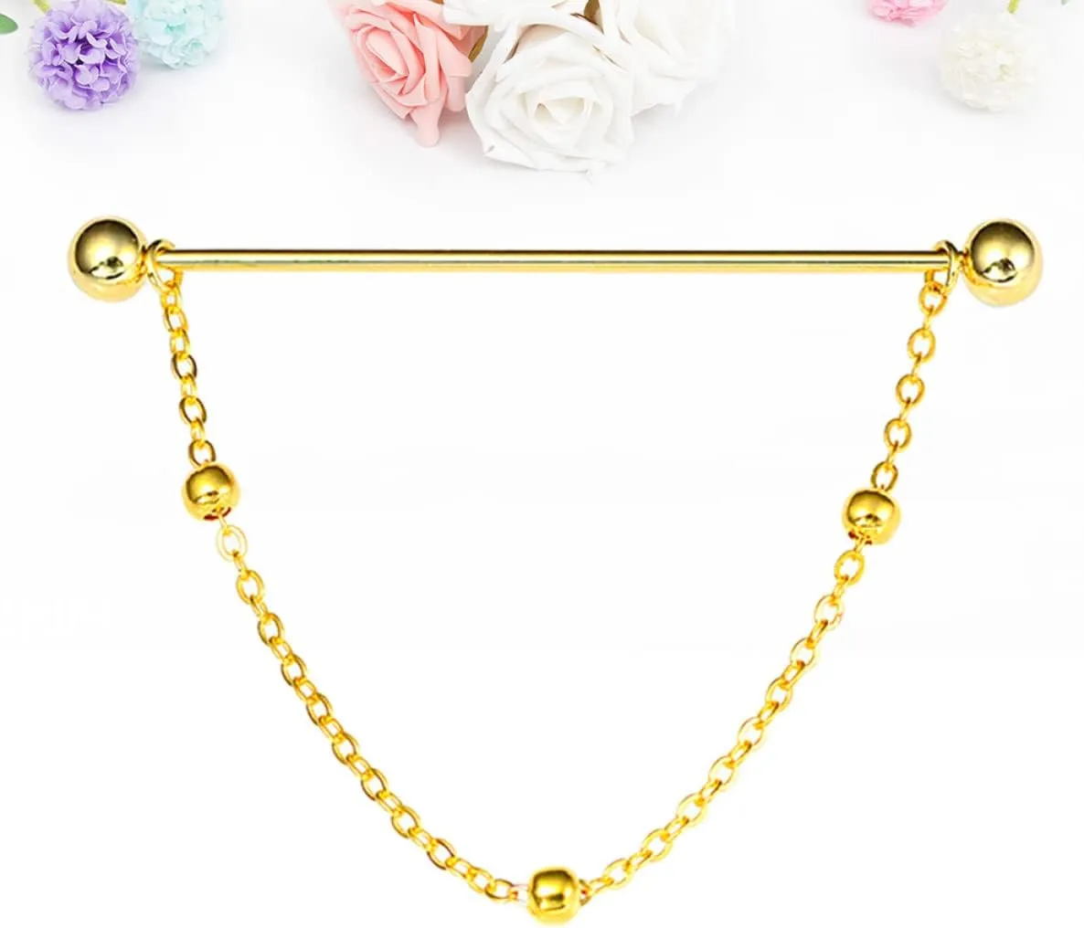 Ciieeo 2pcs Chain Pins Round Brass Clip Decor