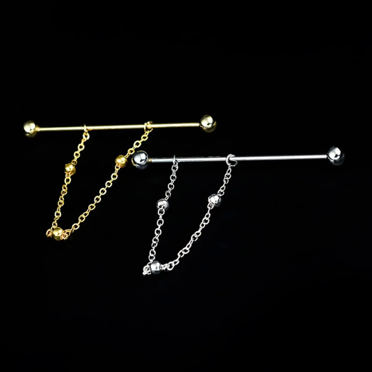 Ciieeo 2pcs Chain Pins Round Brass Clip Decor