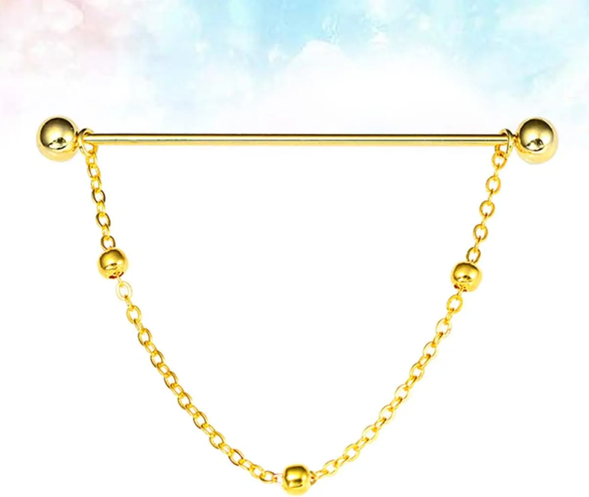 Ciieeo 2pcs Chain Pins Round Brass Clip Decor