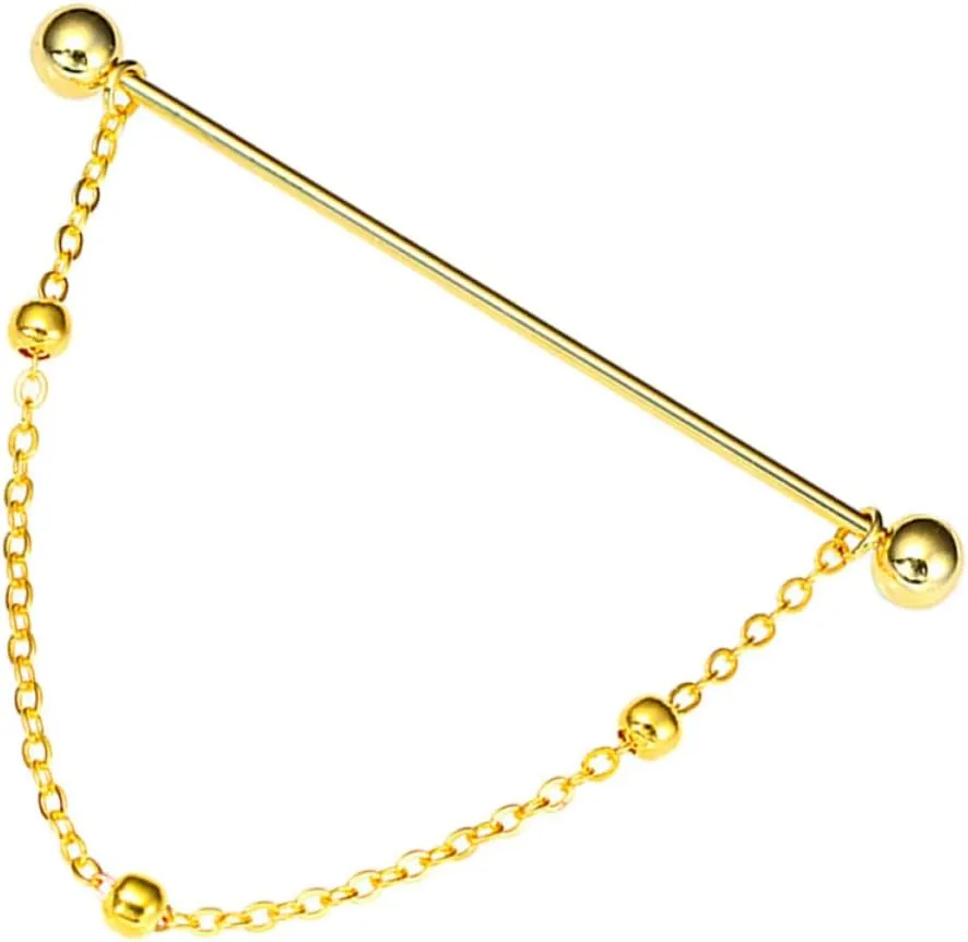 Ciieeo 2pcs Chain Pins Round Brass Clip Decor