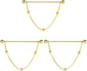 Ciieeo 2pcs Chain Pins Round Brass Clip Decor