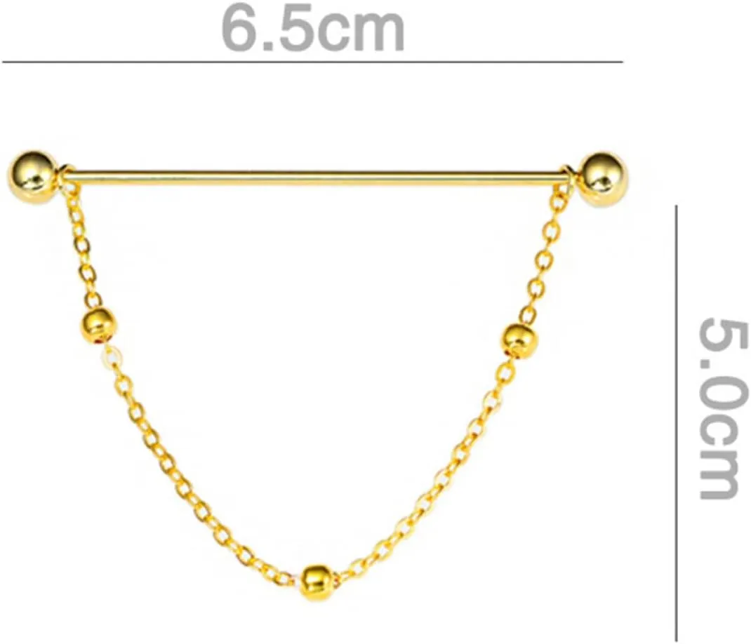 Ciieeo 2pcs Chain Pins Round Brass Clip Decor