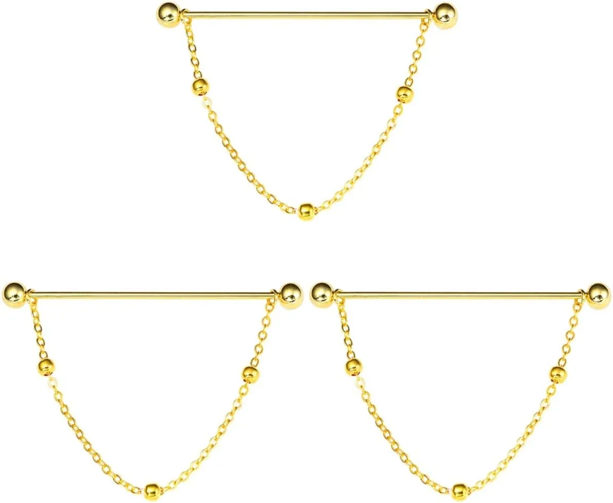 Ciieeo 2pcs Chain Pins Round Brass Clip Decor