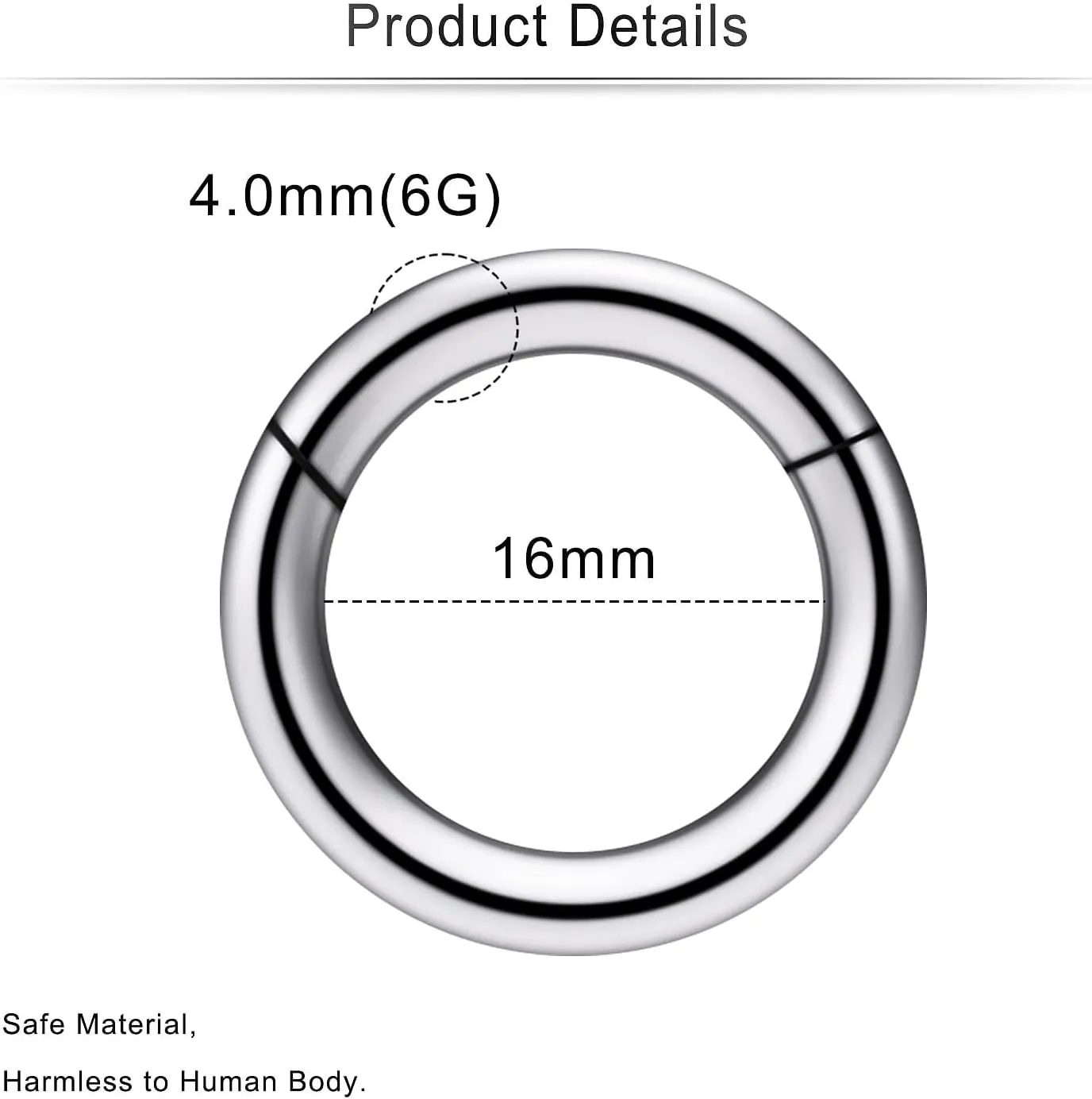Cisyozi 8G 6G 4G 2G Titanium Septum Rings Hinged Ear Gauges Hoop Earrings Clicker Stretching kit Hypoallergenic Medical Implant Septum Nose PA Rings Piercing Jewelry Women Men 12mm 14mm 16mm 19mm