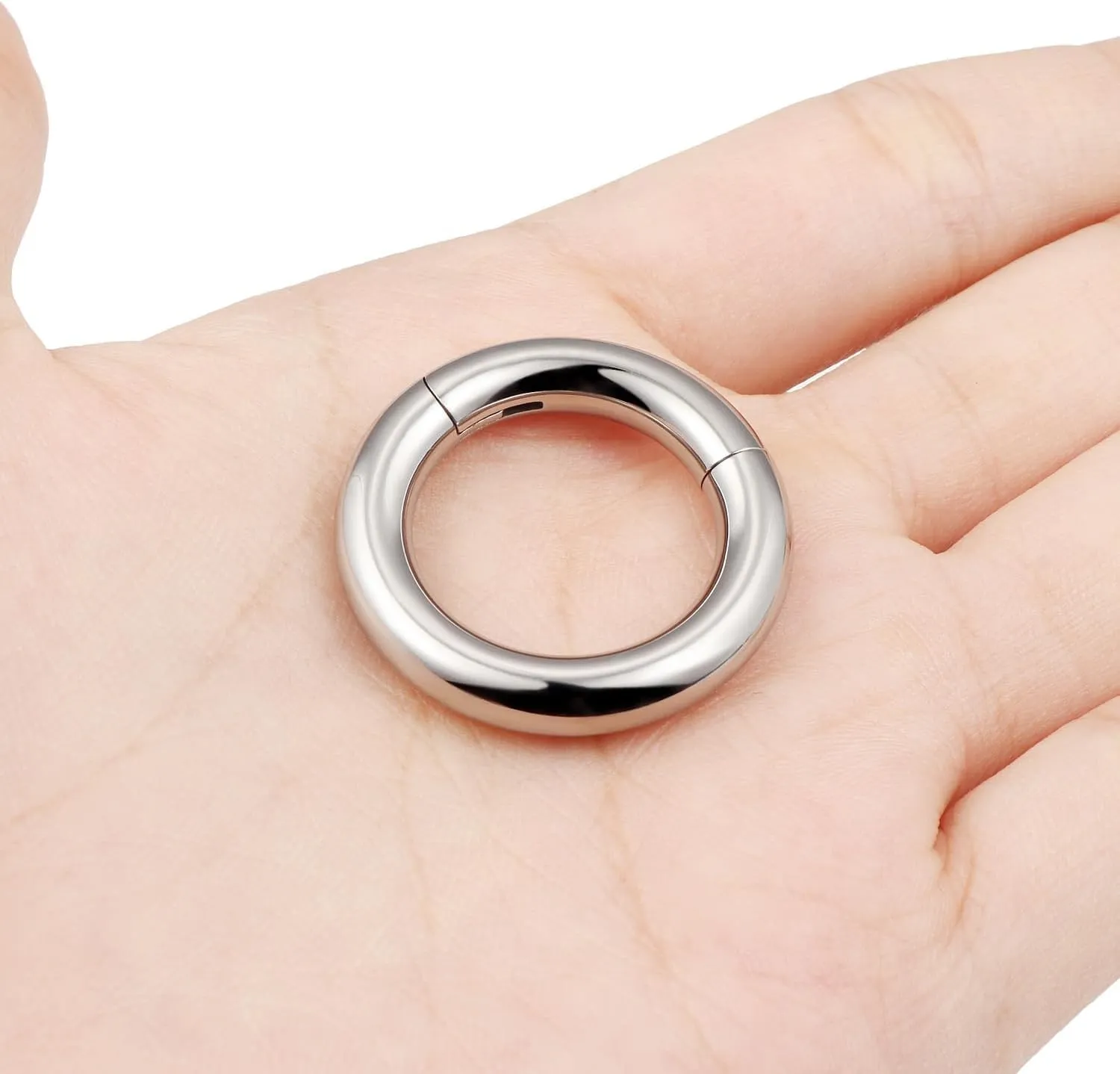 Cisyozi 8G 6G 4G 2G Titanium Septum Rings Hinged Ear Gauges Hoop Earrings Clicker Stretching kit Hypoallergenic Medical Implant Septum Nose PA Rings Piercing Jewelry Women Men 12mm 14mm 16mm 19mm