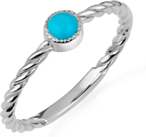 Claddagh Gold 10K & 14K Genuine Turquoise Gemstone Roped Statement Ring Available In Yellow/Rose/White with Multiple RingSize
