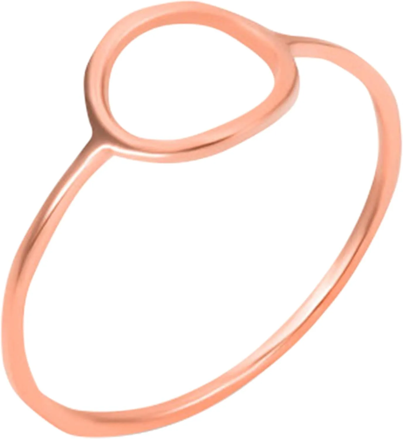 Claddagh Gold Men's 10K or 14K Circle Outline Ring Available in Yellow Rose and White Gold with multiple ring sizes