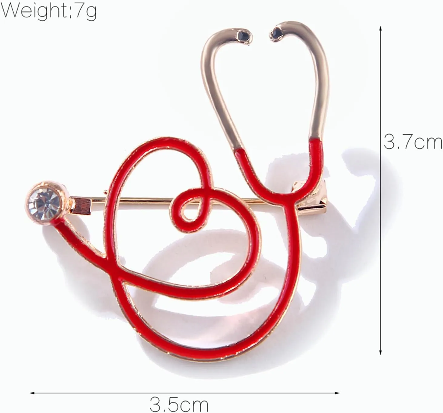 coadipress Stethoscope Brooch Pins for Nurses Doctors Personality Enamel Nurse Medicine Stethoscope Heartbeat Brooches Backpack Clothing Fashion Accessories Jewelry