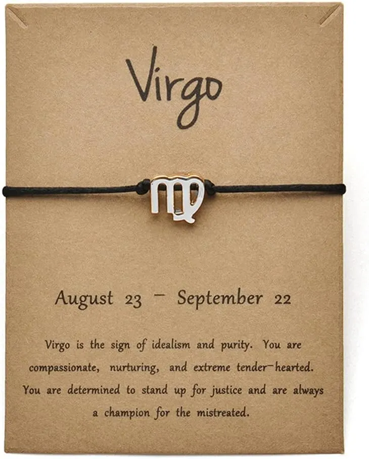 Constellation Bracelet Astrology Zodiac Rope Chain Adjustbale Anklet Friendship Jewelry Gift Card for Women Men
