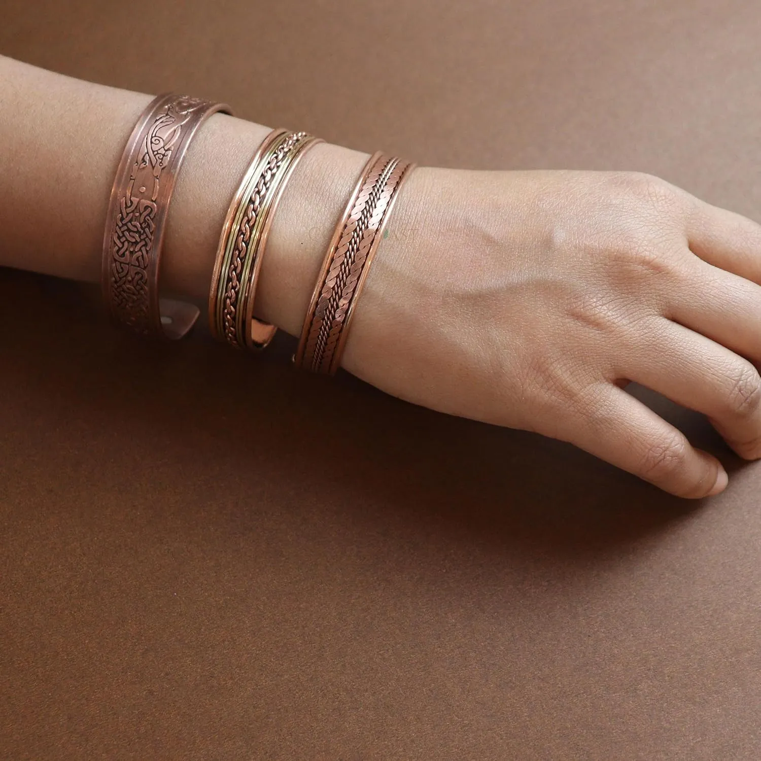 Copper Bracelets- for Men and Women| Set of 3 with Gift Box |Handmade 100% Copper| Gift for Women and Men