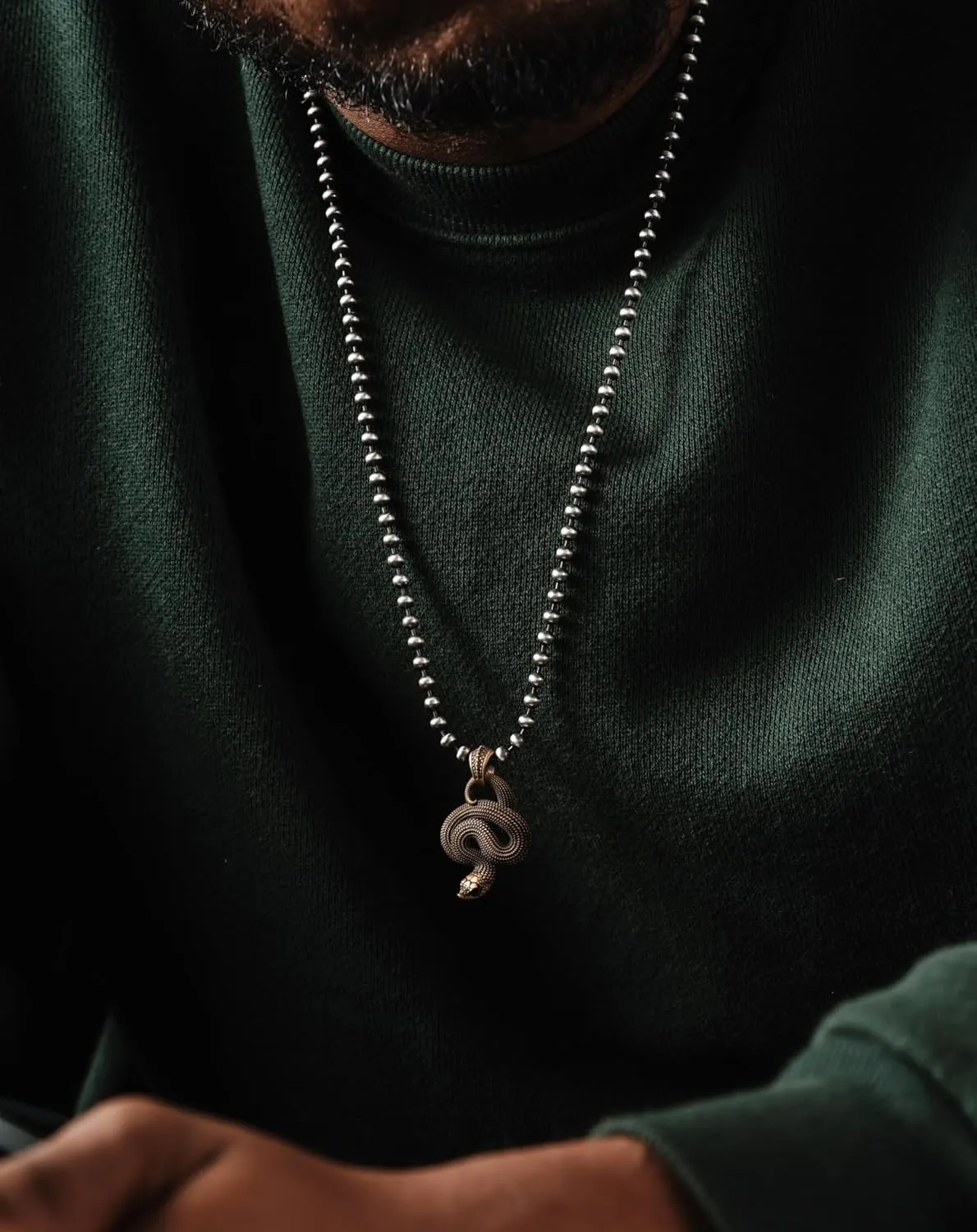 COPPERTIST.WU Hognose Snake Pendant for Necklace Snake Statement Charm Goth Animal Novelty Jewelry Gift for Men Women