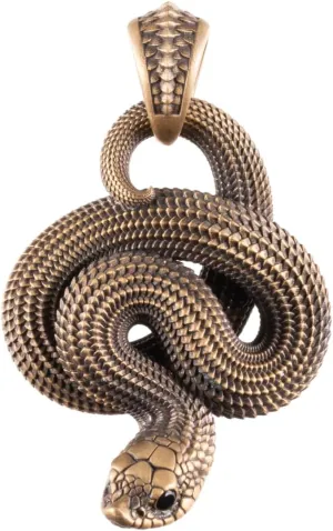 COPPERTIST.WU Hognose Snake Pendant for Necklace Snake Statement Charm Goth Animal Novelty Jewelry Gift for Men Women