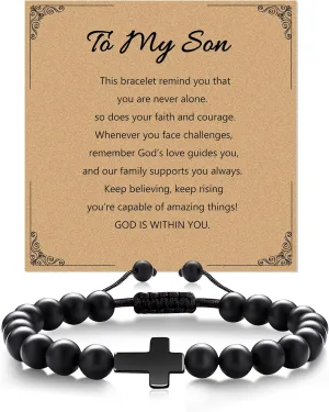Cross Bracelets for Men Gifts for Father's Day Birthday Christmas Christian Gift Cross Jewellery Religious Easter Basket Gifts