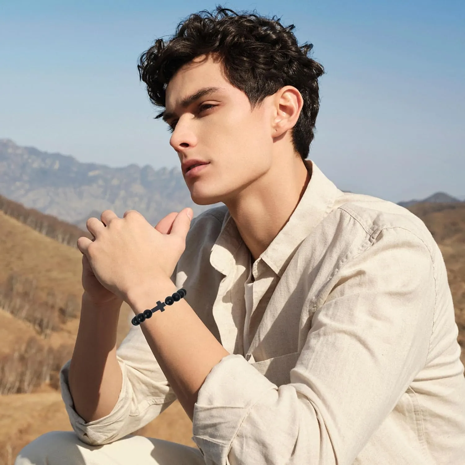 Cross Bracelets for Men Gifts for Father's Day Birthday Christmas Christian Gift Cross Jewellery Religious Easter Basket Gifts