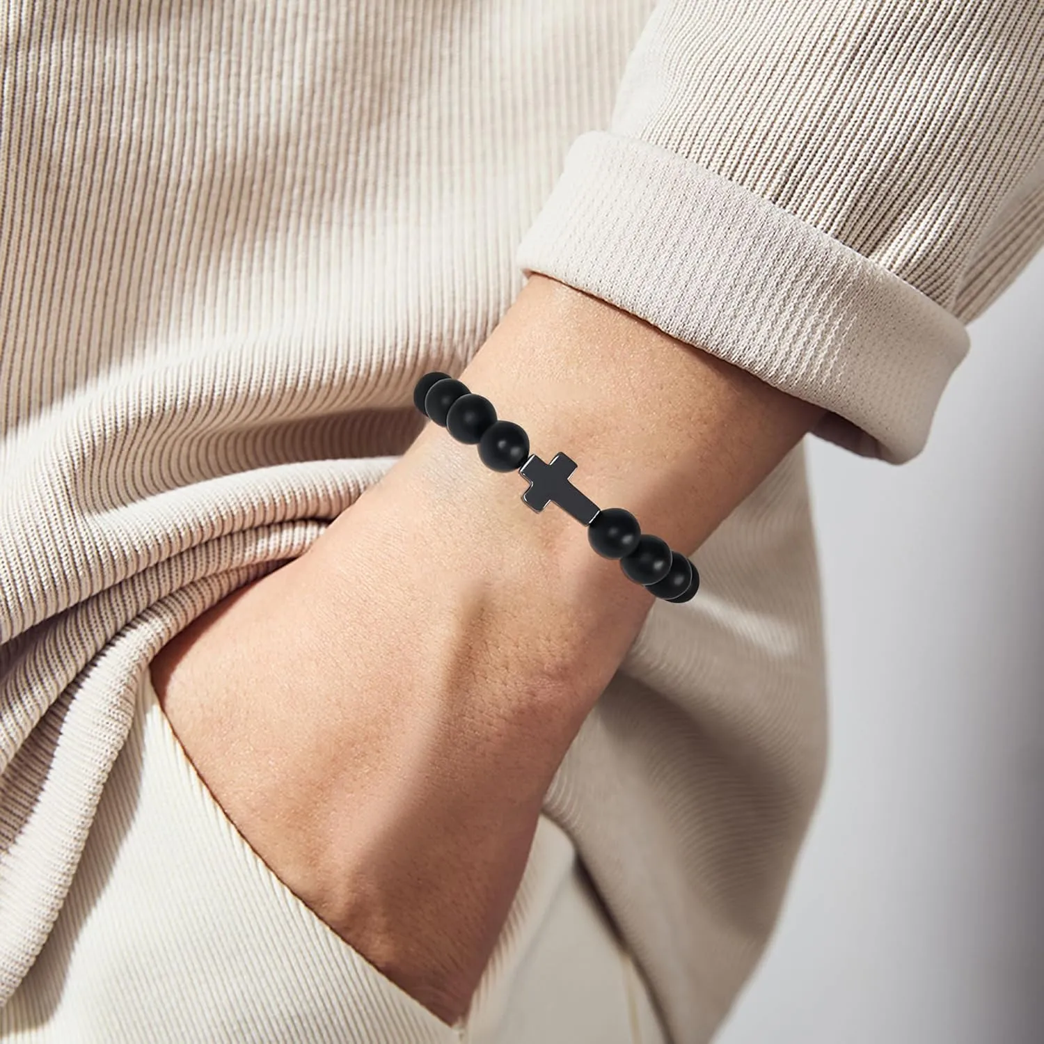 Cross Bracelets for Men Gifts for Father's Day Birthday Christmas Christian Gift Cross Jewellery Religious Easter Basket Gifts