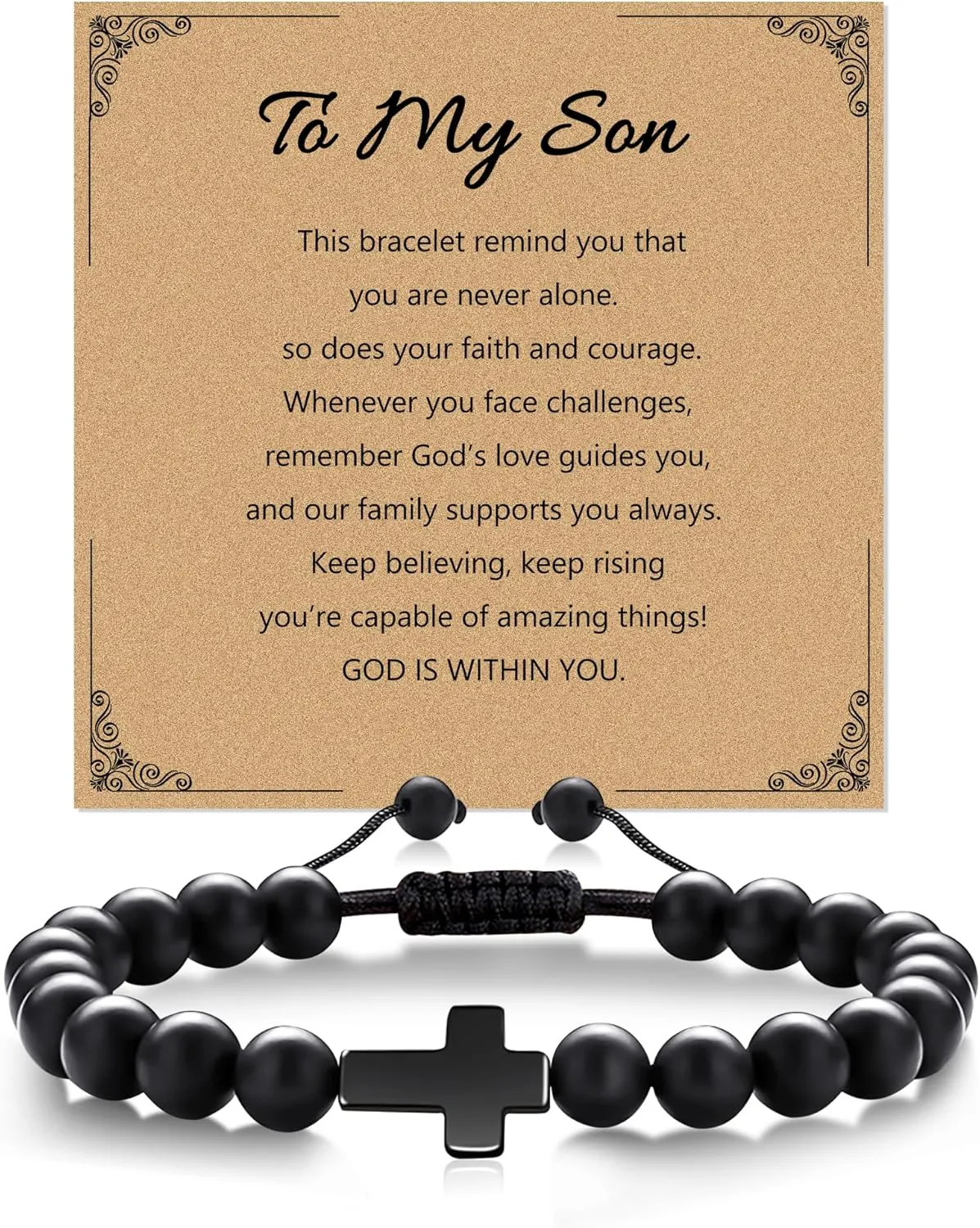 Cross Bracelets for Men Gifts for Father's Day Birthday Christmas Christian Gift Cross Jewellery Religious Easter Basket Gifts