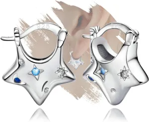 Cubic Zirconia Hoop Earrings Hypoallergenic Fashion Dainty Huggie Hoop Charms Star Jewelry Birthday Gift for Women