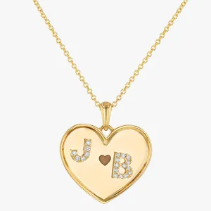 Custom Engraved Diamond Heart Necklace