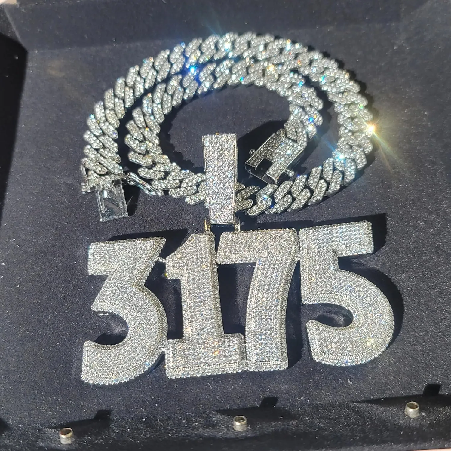 Custom Iced Out Big Name Pendant With 12mm Cuban Link Chain Solid Back Personalized Two-Tone Initial Letters Necklace Hip Hop Jewelry Gifts for Men Women