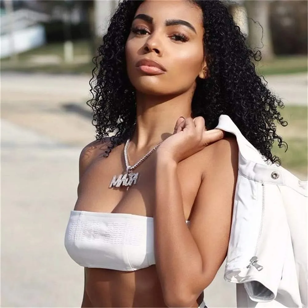 Custom Iced Out Nameplate Necklace Tennis Chain Cubic Zircon letters Pendant Hip Hop Name Choker Charm 18K Gold Silver Color Hip Hop Jewelry Gift for him/her