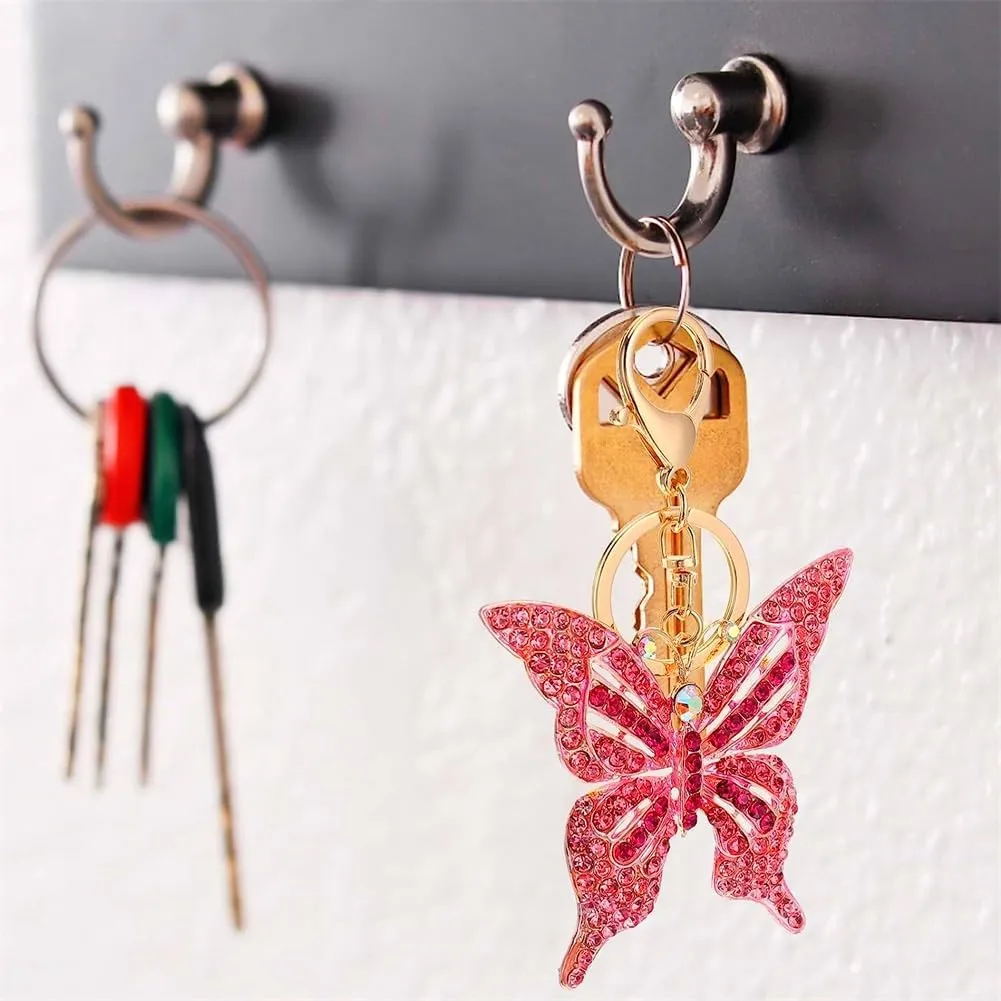 Cute Animal Butterfly Crystal Rhinestone Sparkling Keychain Key Ring Car Bag Pendant Purse Charm Decor Gifts