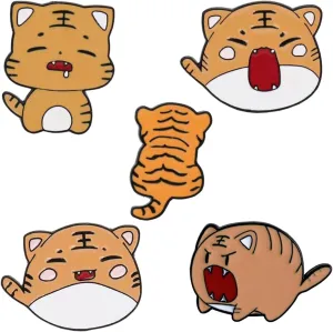 Cute Enamel Pins Cartoon Tiger Lapel Pin Brooch Badge for Backpack Jackets Funny Animal Pins for Gift DIY Accessory Clothing Bookbags Hat Decor