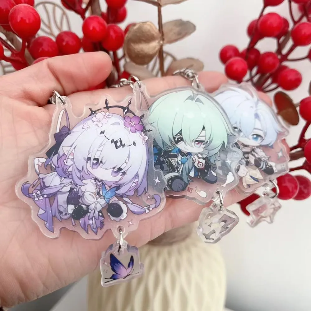 Cute Game Honkai Star Rail Cosplay Acrylic Keychain Accessories Pendant Key Chain Rings For Backpacks Fans Gifts