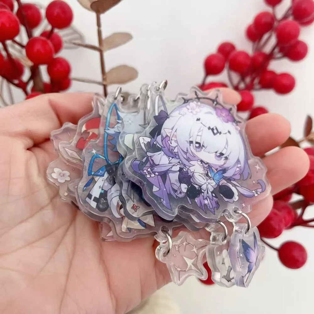 Cute Game Honkai Star Rail Cosplay Acrylic Keychain Accessories Pendant Key Chain Rings For Backpacks Fans Gifts