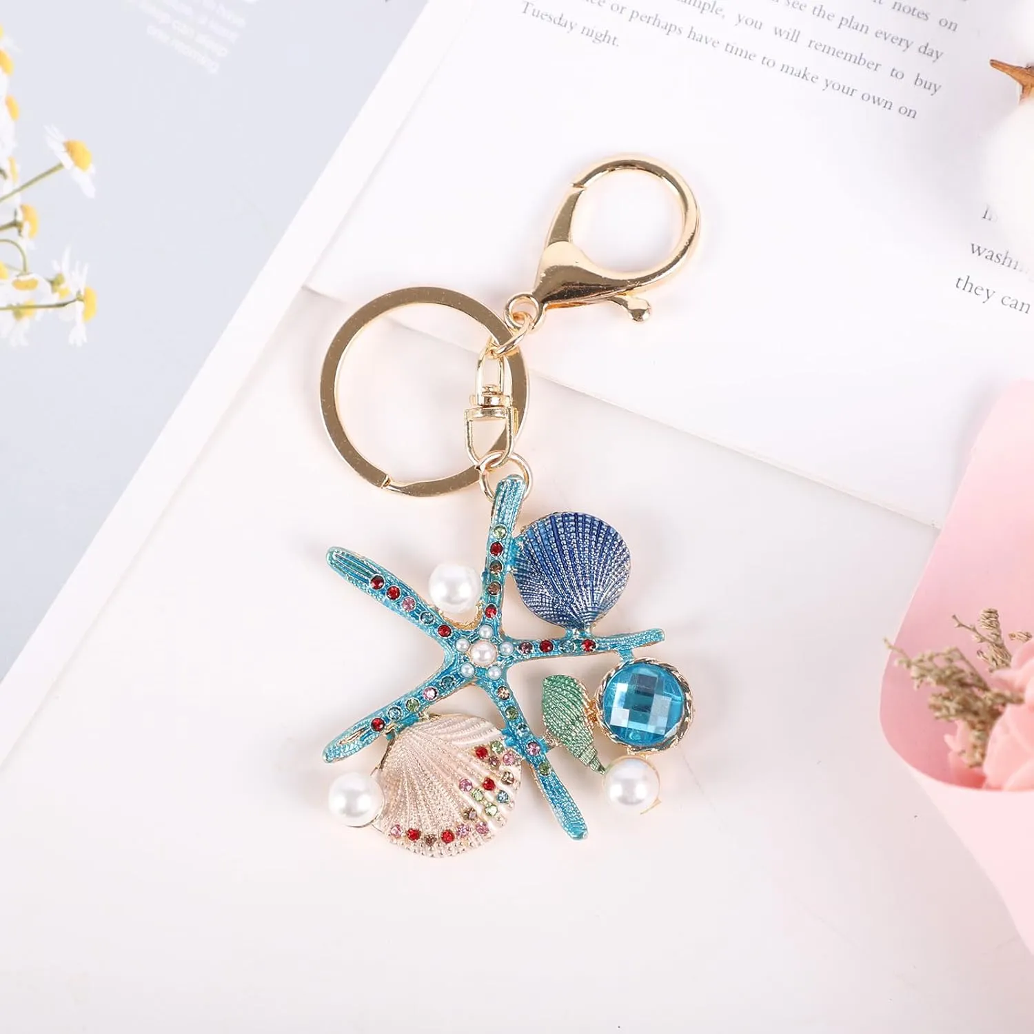 Cute Keychain,Lovely Rhinestone Silicone Key Decoration for Women,Sparkling Keyring Crystal Purse Pendant,Gift to Friends