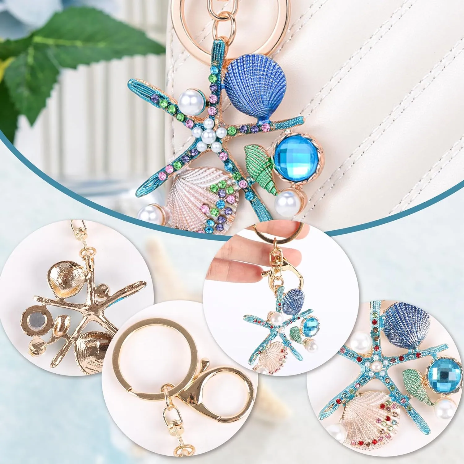 Cute Keychain,Lovely Rhinestone Silicone Key Decoration for Women,Sparkling Keyring Crystal Purse Pendant,Gift to Friends