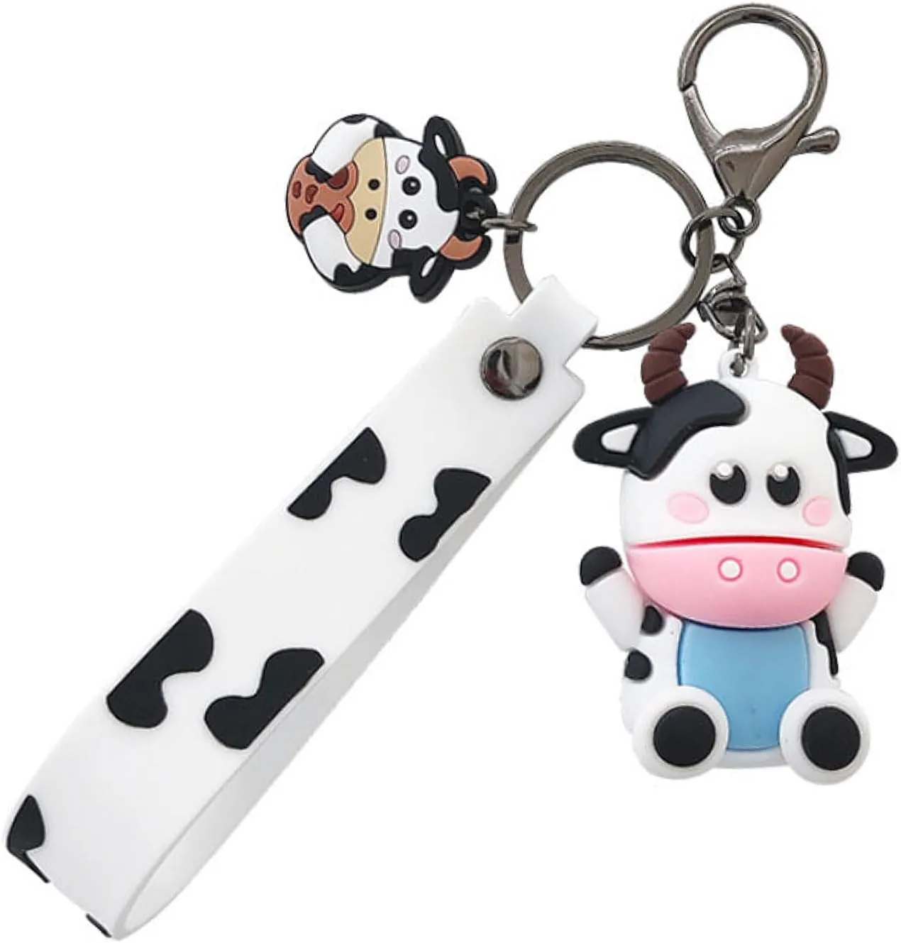 Cute Keychain,Lovely Rhinestone Silicone Key Decoration for Women,Sparkling Keyring Crystal Purse Pendant,Gift to Friends
