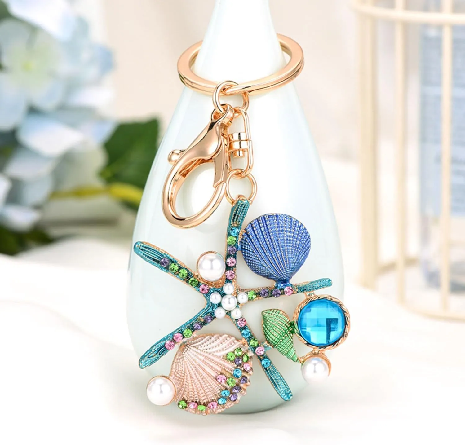 Cute Keychain,Lovely Rhinestone Silicone Key Decoration for Women,Sparkling Keyring Crystal Purse Pendant,Gift to Friends