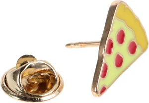 Cute Pizza Brooch Simulated Small Pizza Label Pin Metal Lapel Pin for Women for Girls Children's Cartoon Brooch