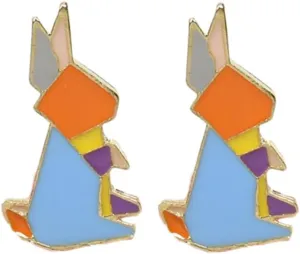 Cute Rabbit Pin Brooch Set Enamel Lapel Pins for Dresses Bags