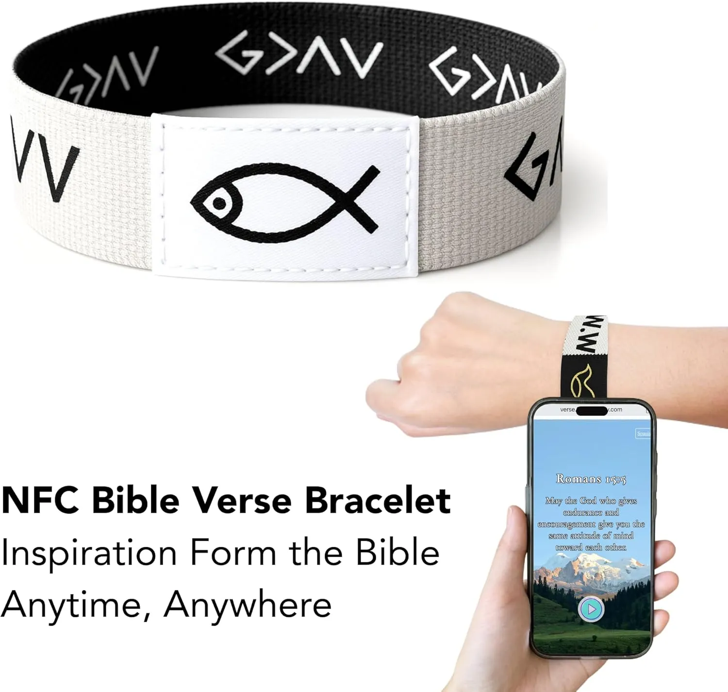 Daily Bible Verse Bracelet  Chritian Gift for Women & Men | Scan to Read 1000  Scriptures | Inspirational Bible Verse Bracelets