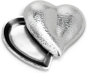 DANFORTH  Heart Treasure Box, Compact Heart Shaped Metal Keepsake Box for Small Jewelry, Gift of Love, Hand Cast Fine Pewter, Made In USA, 2  Wide
