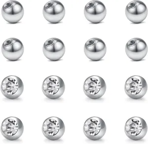 D.Bella Replacement Balls Surgical Steel Piercing Balls for Belly Navel Nipple Tongue Industrial Barbell Nose Septum Lip Eyebrow Ear Rings Body Piercing Jewelry Patrs