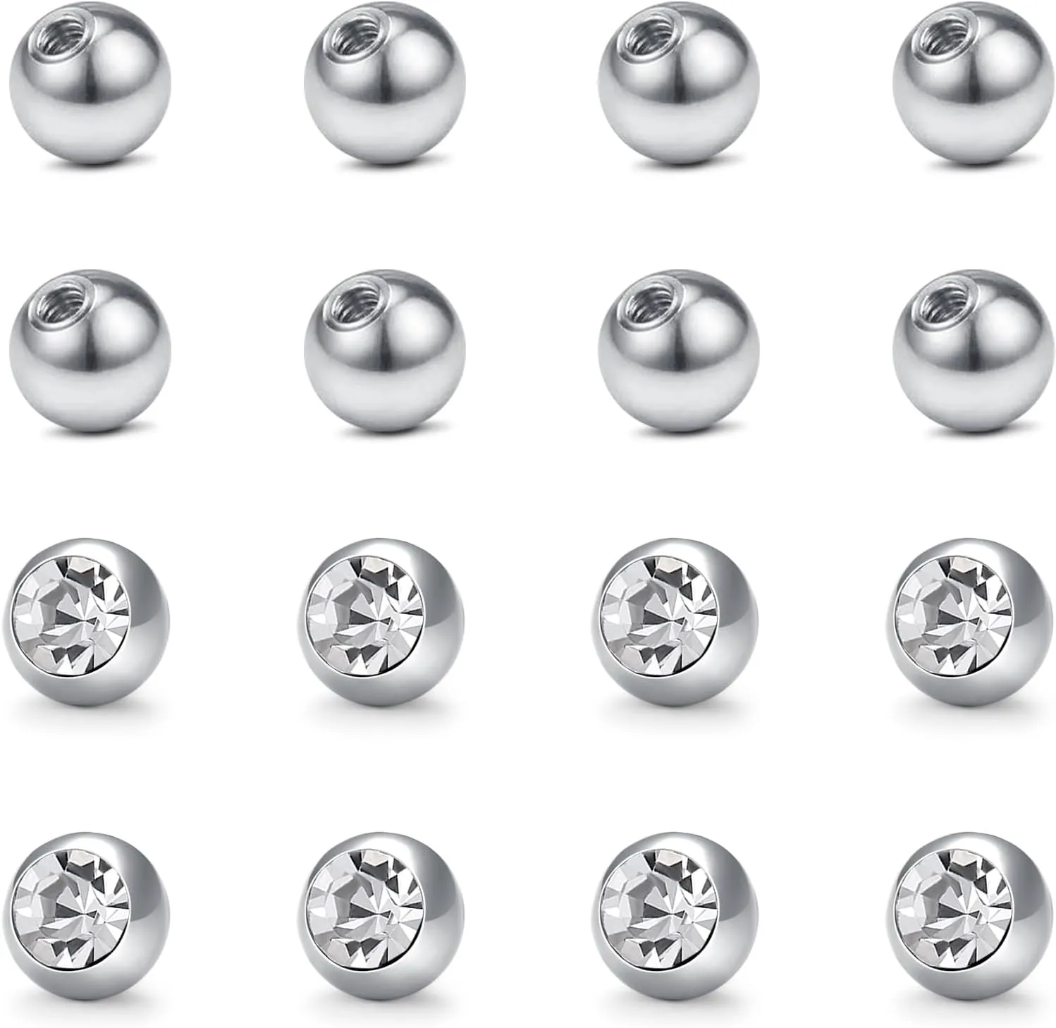 D.Bella Replacement Balls Surgical Steel Piercing Balls for Belly Navel Nipple Tongue Industrial Barbell Nose Septum Lip Eyebrow Ear Rings Body Piercing Jewelry Patrs