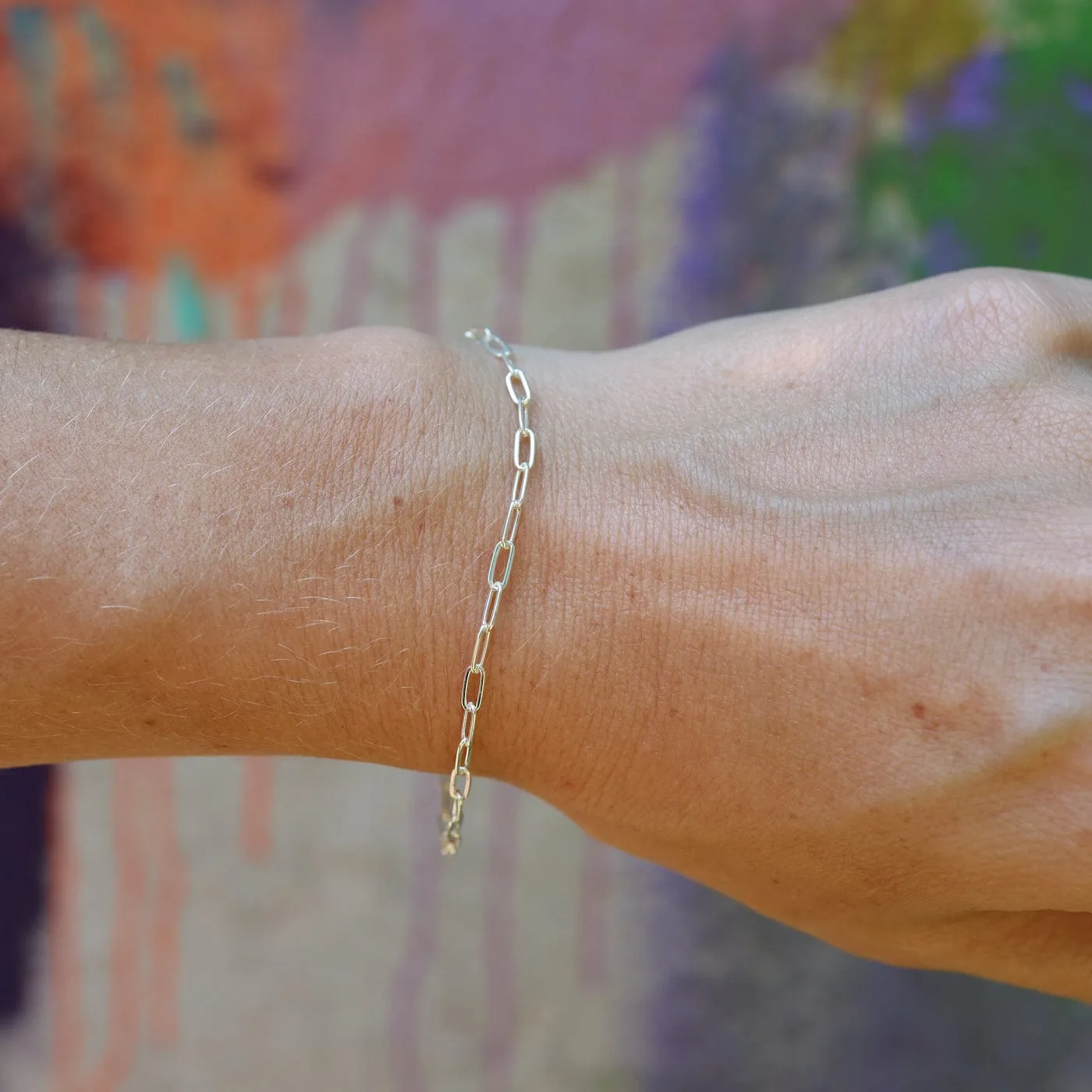 Delicate Sterling Silver Flat Drawn Cable Chain Bracelet