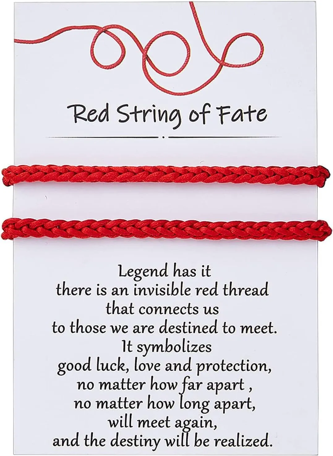 Desimtion Matching Bracelets for Couples Him Boyfriend, Red String of Fate Long Distance Relationship Gift Ideas for Girlfriend Her
